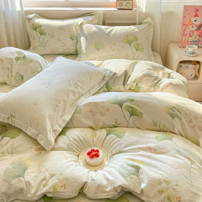 Ownkoti Fresh Rustic Ginkgo Leaf Cotton Bedding - image 2