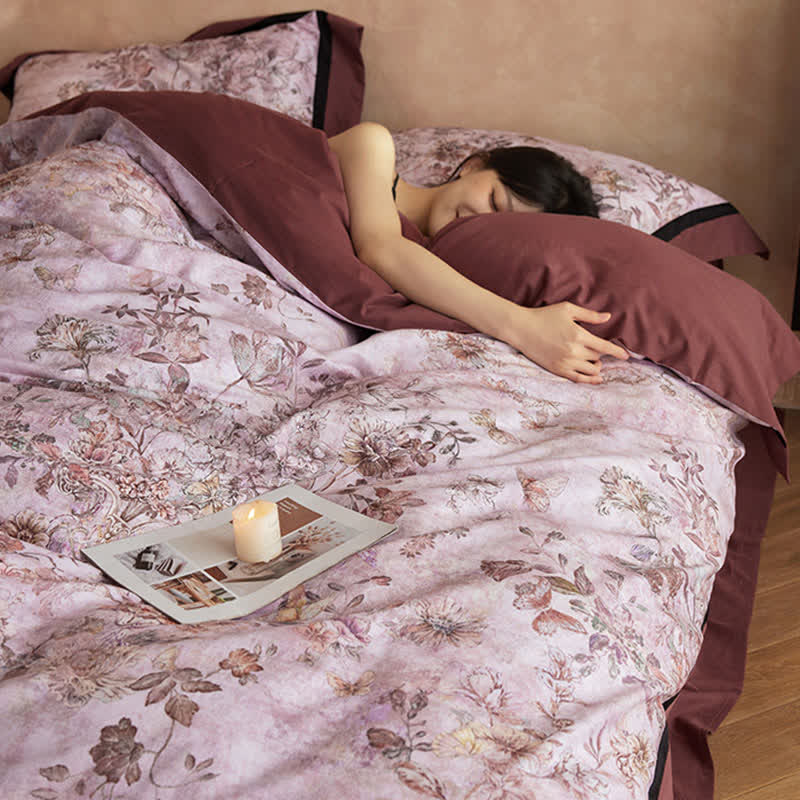 Ownkoti Dreamy Floral & Butterfly Cotton Bedding Set(4PCS) - image 5