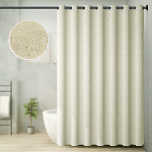 Ownkoti Luxurious Solid Color Flax Shower Curtain - Light Green - 94"W x 79"L - image 4