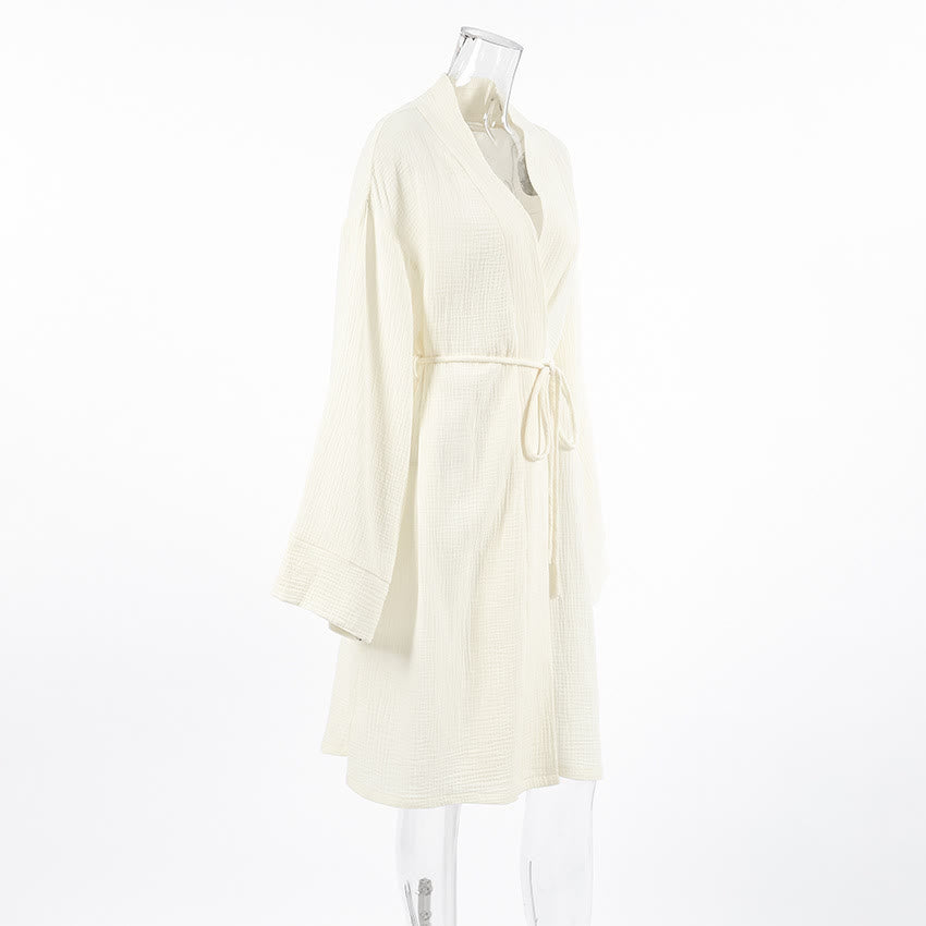 Ownkoti Beige Pure Cotton Kimono Robe - image 6