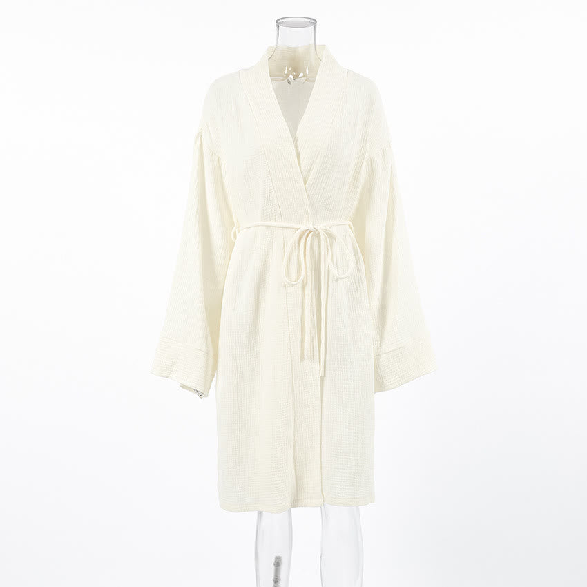 Ownkoti Beige Pure Cotton Kimono Robe - image 5