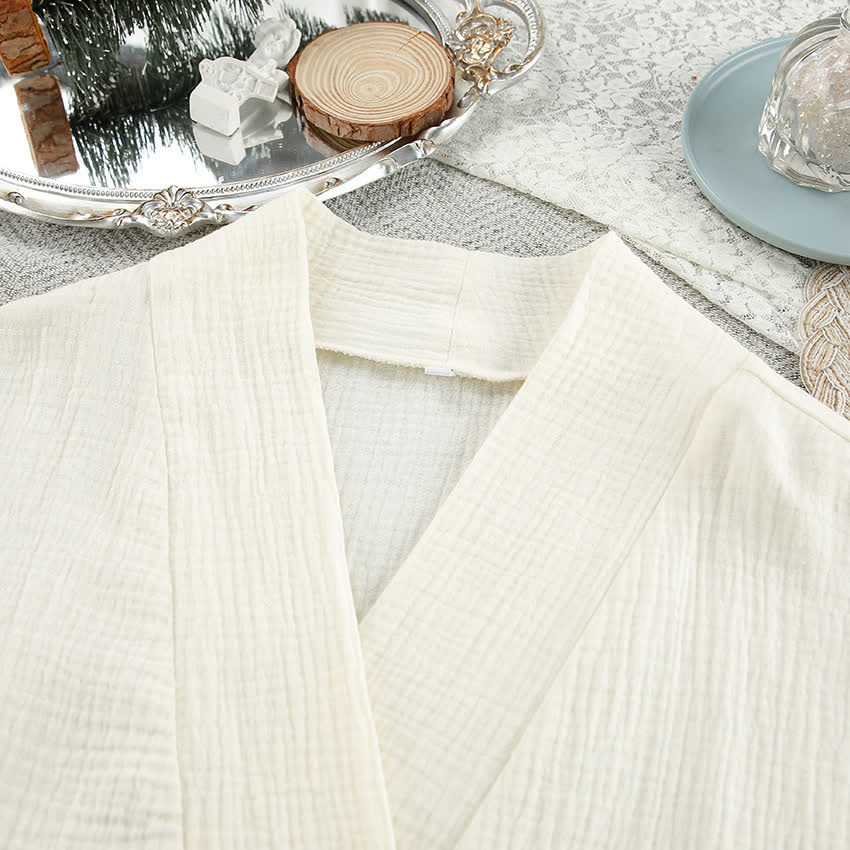 Ownkoti Beige Pure Cotton Kimono Robe - image 8