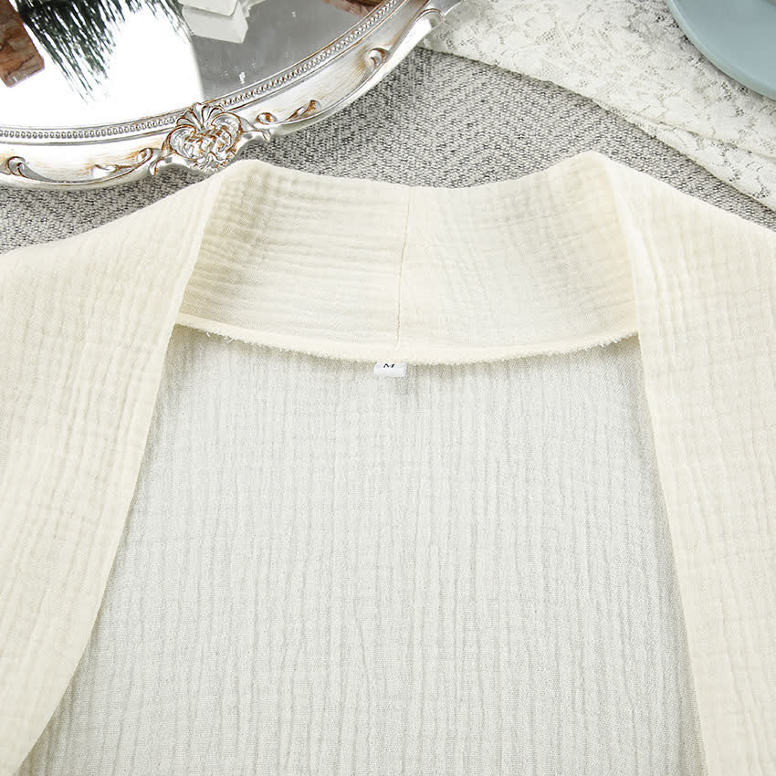 Ownkoti Beige Pure Cotton Kimono Robe - image 9