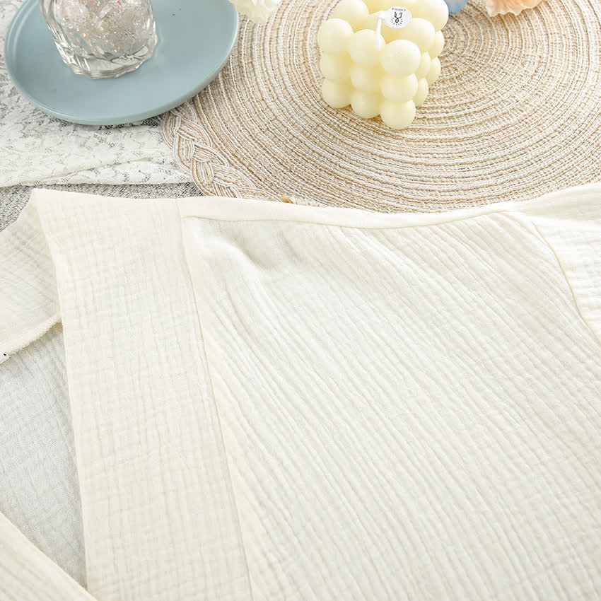 Ownkoti Beige Pure Cotton Kimono Robe - image 10