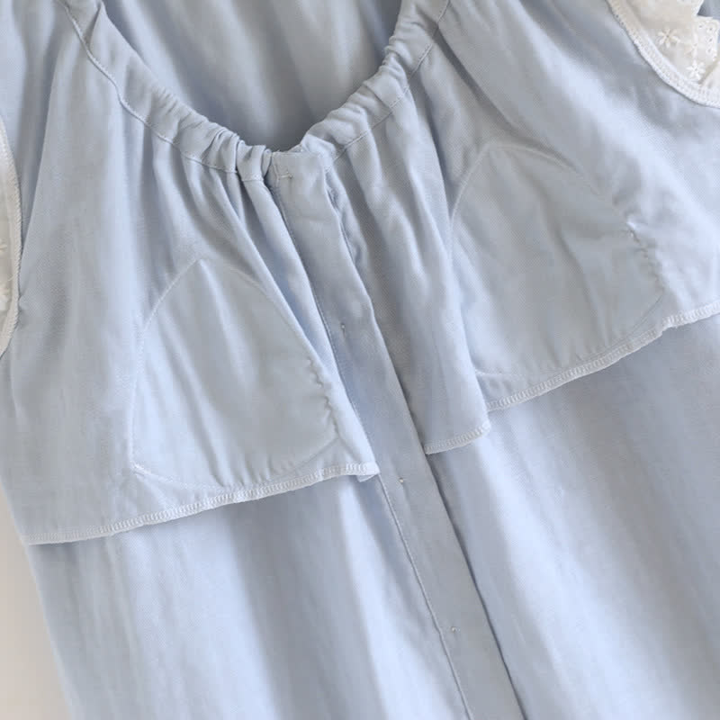 Ownkoti Solid Cotton Lace Trim Tank Pajamas - image 12