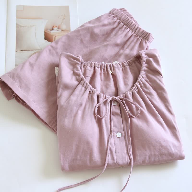 Ownkoti Solid Cotton Lace Trim Tank Pajamas - image 3
