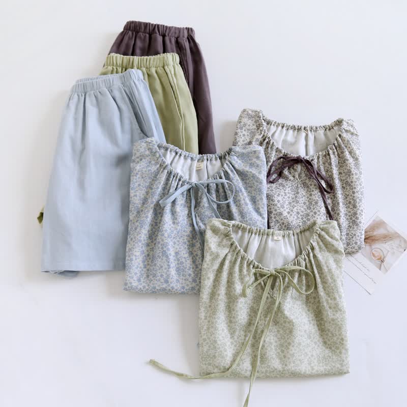 Ownkoti Ditsy Floral Cotton Tank & Shorts Pajama Set - image 1