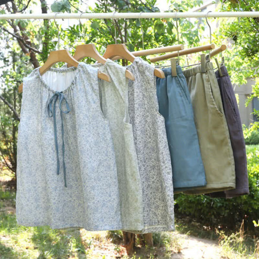 Ownkoti Ditsy Floral Cotton Tank & Shorts Pajama Set - image 0