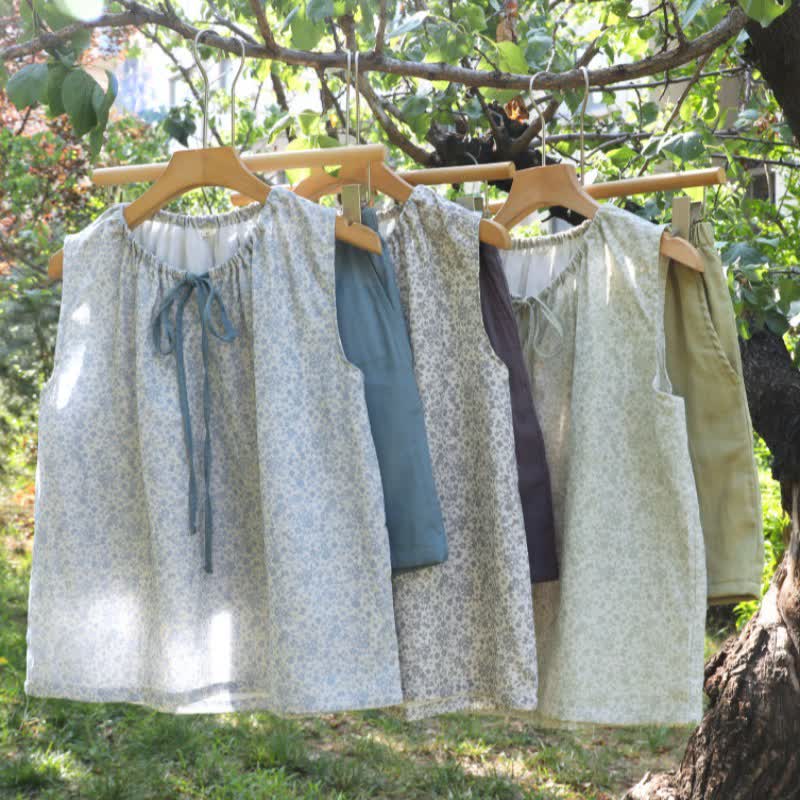 Ownkoti Ditsy Floral Cotton Tank & Shorts Pajama Set - image 2