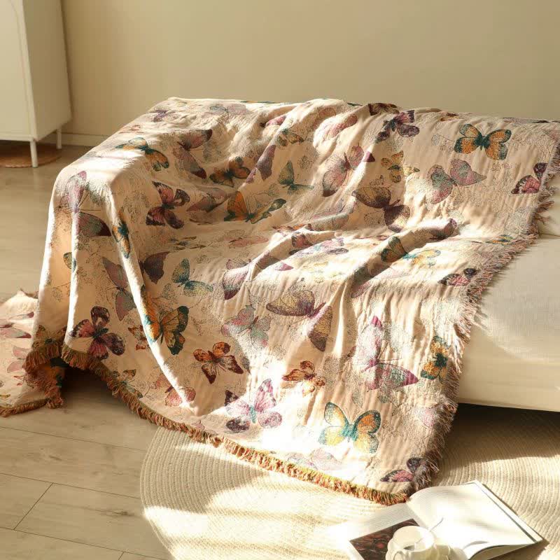 Ownkoti Elegant Butterfly Tassel Cotton Blanket - image 6