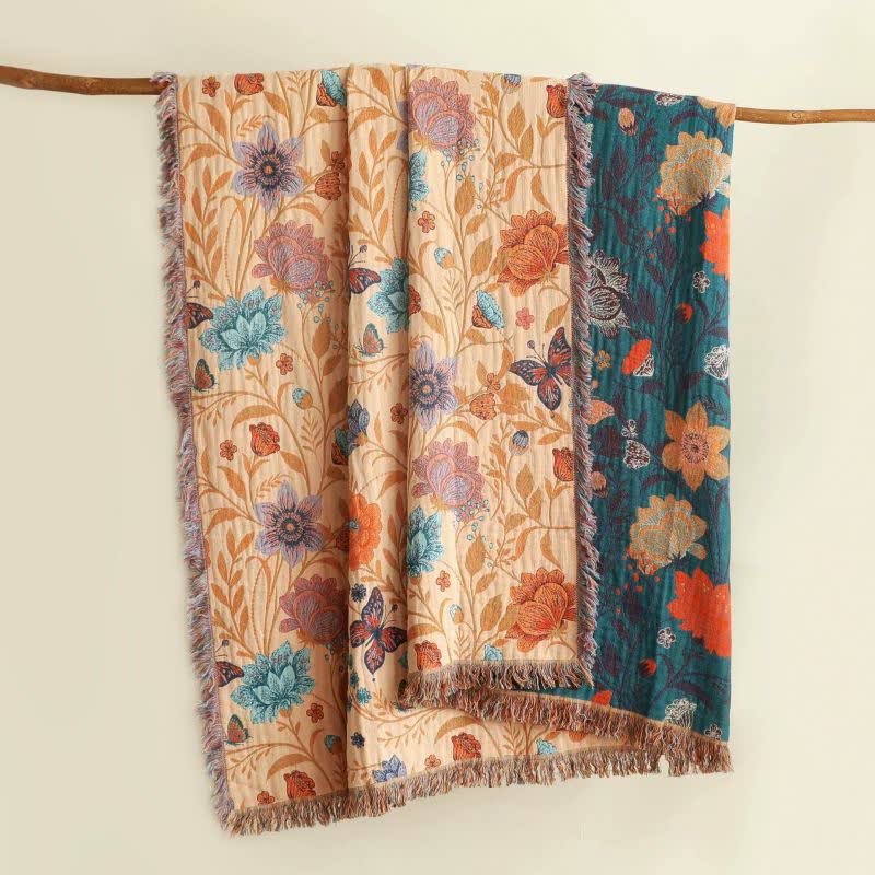 Ownkoti Pastoral Butterfly Cotton Tassel Quilt - Quilt with 2PCS Pillowcases - King - image 0