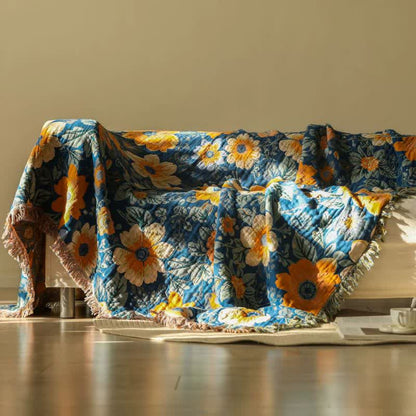 Ownkoti Bright Daisy Cotton Gauze Tassel Blanket - image 1