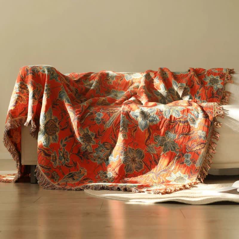 Ownkoti Luxurious Floral Cotton Tassel Blanket - image 1