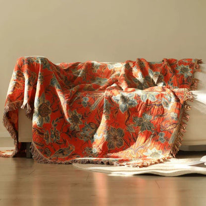Ownkoti Luxurious Floral Cotton Tassel Blanket - image 1
