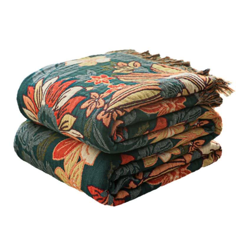 Ownkoti Flourishing Floral Cotton Tassel Blanket - image 6