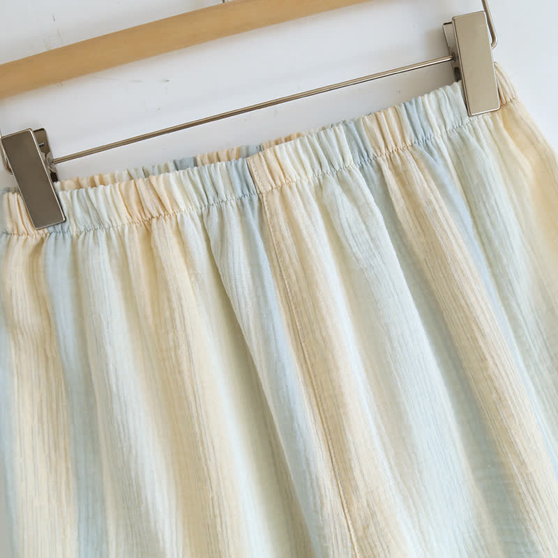 Ownkoti Cotton Gauze Striped Ruffle Trim Tank Loungewear - image 10