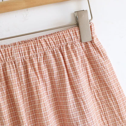 Ownkoti Cotton Gauze Plaid Flutter Sleeve Tank Pajamas - image 16