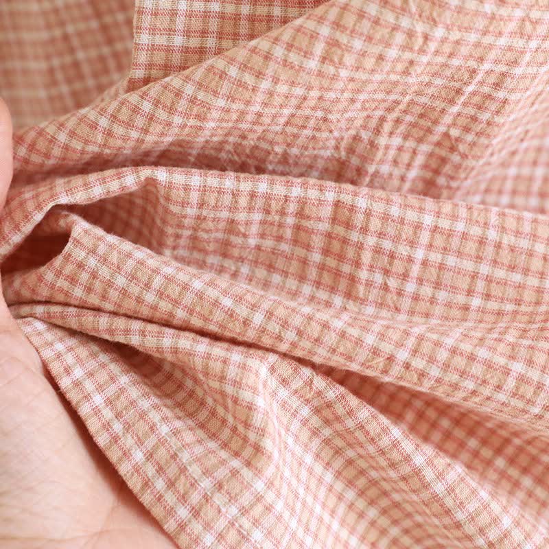 Ownkoti Cotton Gauze Plaid Flutter Sleeve Tank Nightdress - image 11