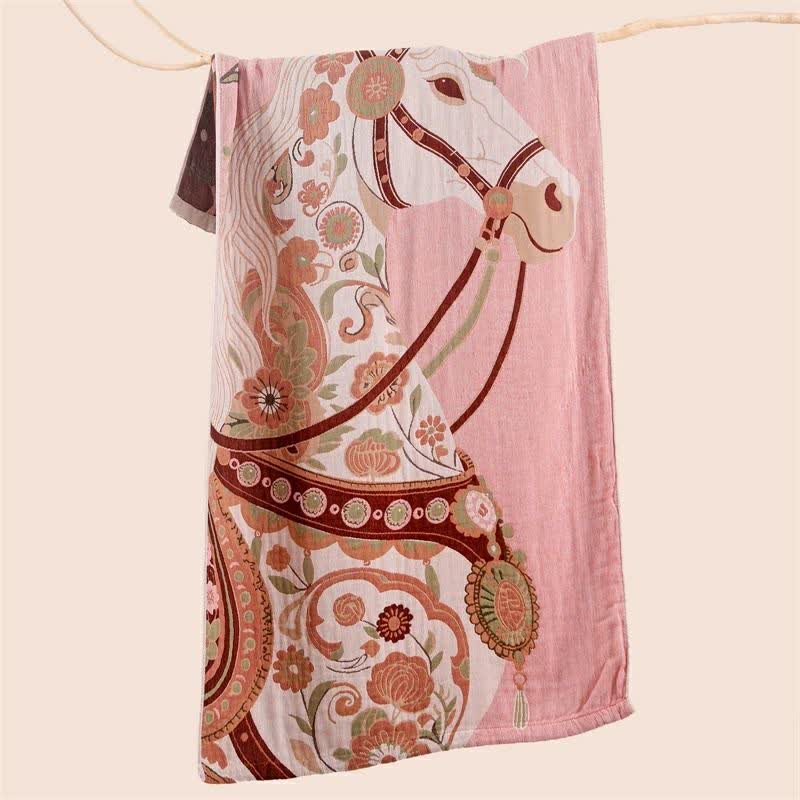 Ownkoti Floral Horse Cotton Gauze Towel - image 3