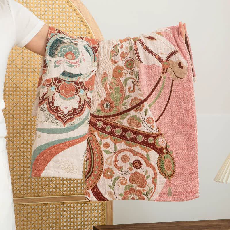 Ownkoti Floral Horse Cotton Gauze Towel - image 4