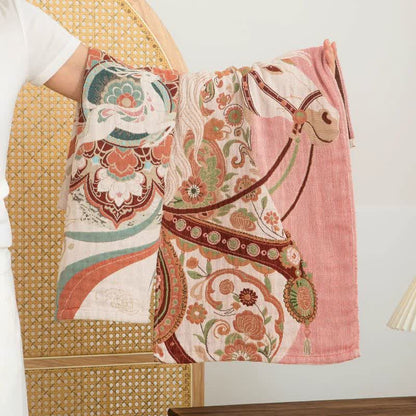 Ownkoti Floral Horse Cotton Gauze Towel - image 4