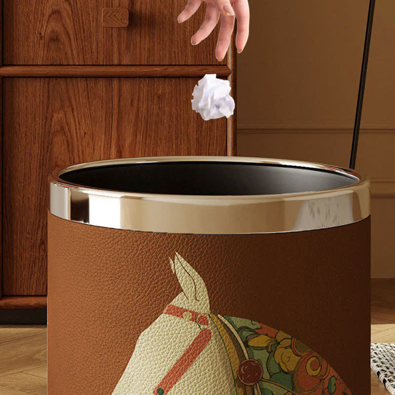 Ownkoti Equestrian Series Leather Decorative Waste Bin  - image 3