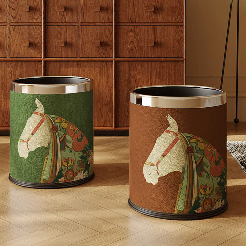 Ownkoti Equestrian Series Leather Decorative Waste Bin  - image 0