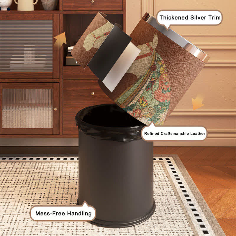 Ownkoti Equestrian Series Leather Decorative Waste Bin  - image 4