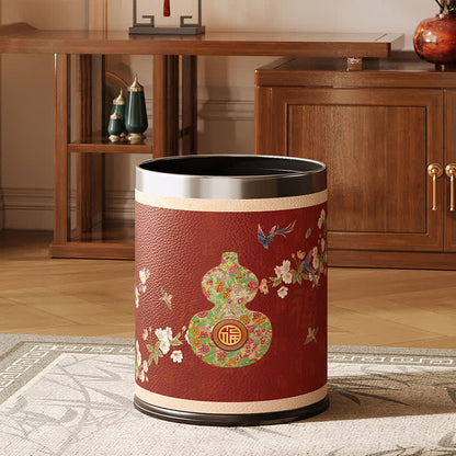 Ownkoti Traditional Oriental Floral Gourd Waste Bin - image 0