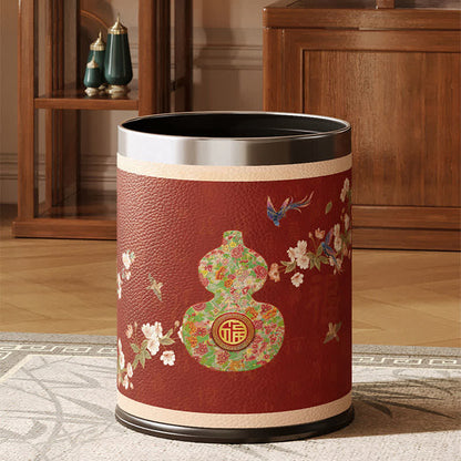 Ownkoti Traditional Oriental Floral Gourd Waste Bin - image 1