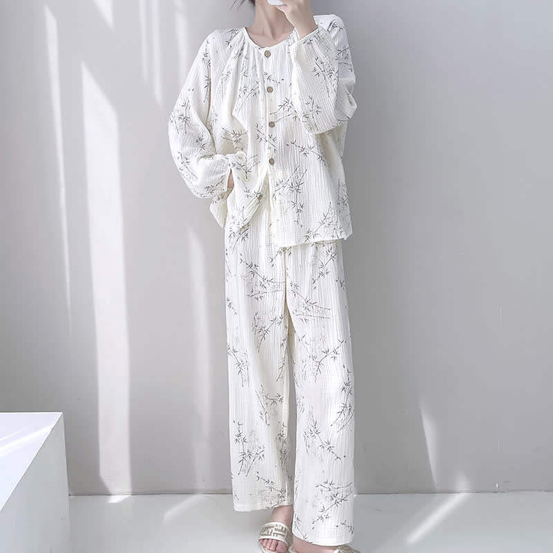 Ownkoti Bamboo Print Double Gauze Cotton Loungewear Set - image 2