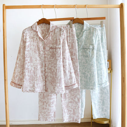 Ownkoti Jungle Mushroom & Bunny Cotton Gauze Pajamas - image 1