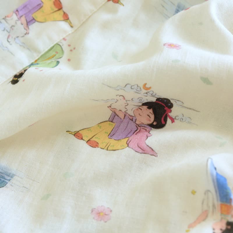 Ownkoti Oriental Cartoon Princess Cotton Kimono Pajamas - image 7
