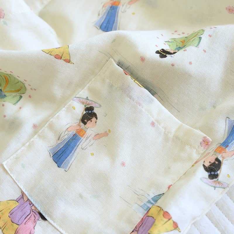 Ownkoti Oriental Cartoon Princess Cotton Kimono Pajamas - image 6