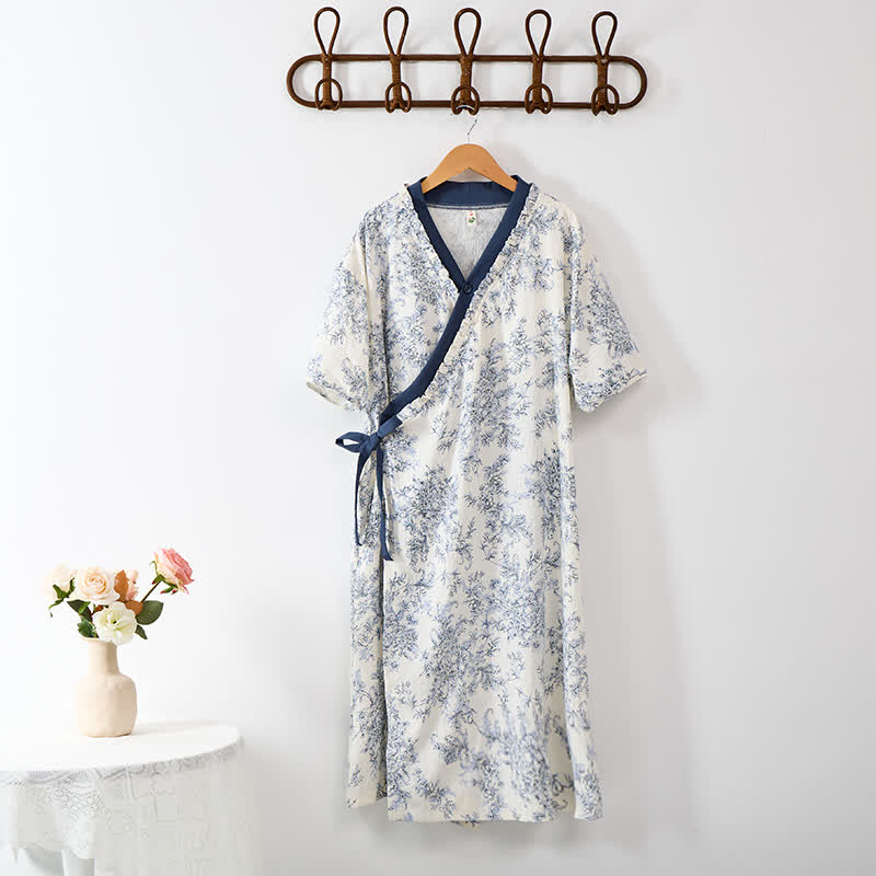 Ownkoti Country Style Padded Tie Nightgown with Pocket - image 1