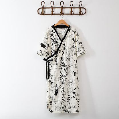 Ownkoti Country Style Padded Tie Nightgown with Pocket - image 2