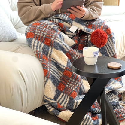 Ownkoti Blue and Red Plaid Throw Blanket - image 2