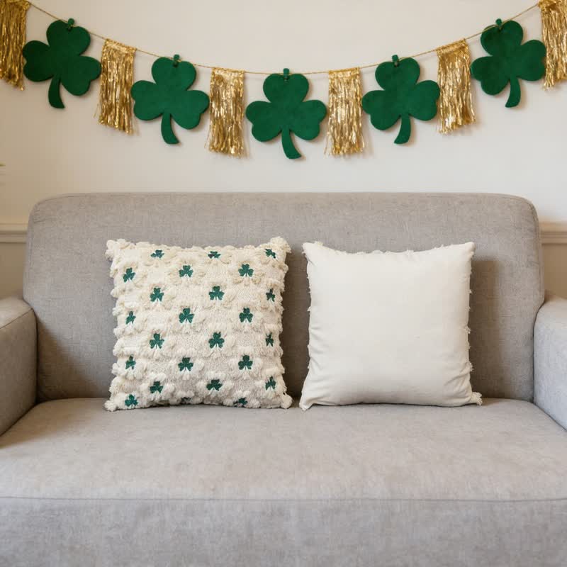 Ownkoti Shamrock Embroidered Throw Pillow Cover - image 6