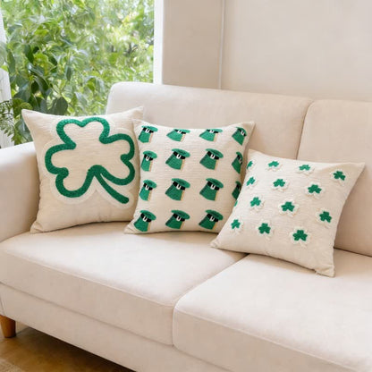 Ownkoti Festive Irish Shamrock Throw Pillow Cover - Set (3 Patterns) - 3PCS - 18" x 18" - image 0