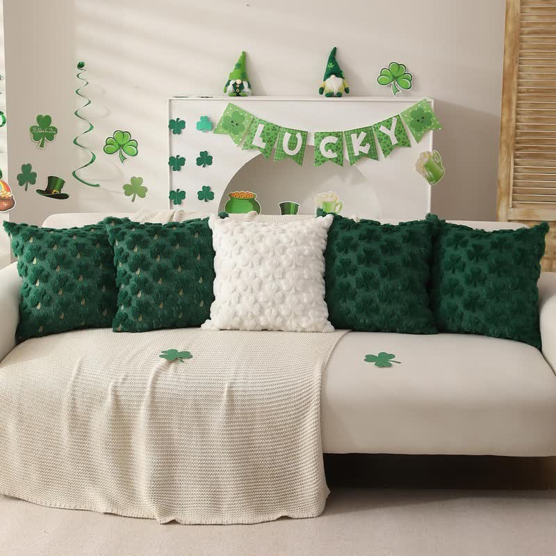 Ownkoti Solid Shamrock Jacquard Throw Pillow Cover(2PCS) - image 1