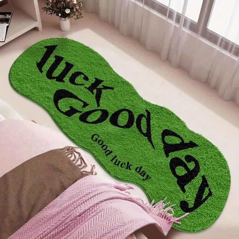 Ownkoti Good Luck Day Bedside Rug - Green - 31" x 63" - image 1