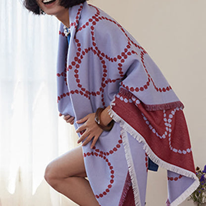 Ownkoti Reversible Circle Pattern Tassel Throw Blanket - image 12