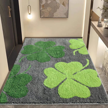 Ownkoti Fresh Four-Leaf Clover Floor Rug - Dark Gray - 31" x 47" - image 4