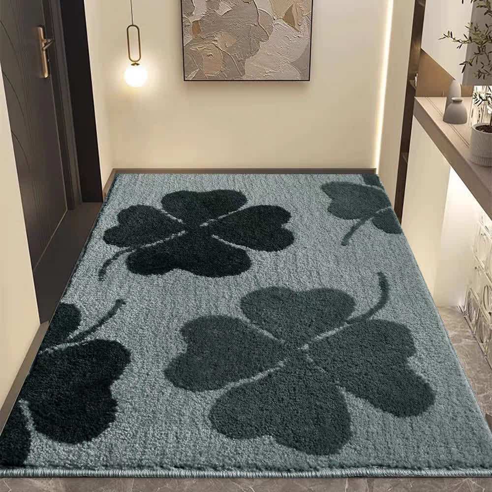 Ownkoti Fresh Four-Leaf Clover Floor Rug - Gray - 31" x 47" - image 3