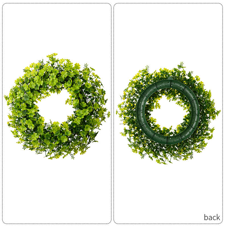 Ownkoti St. Patrick's Day Artificial Four-Leaf Clover Wreath - image 8