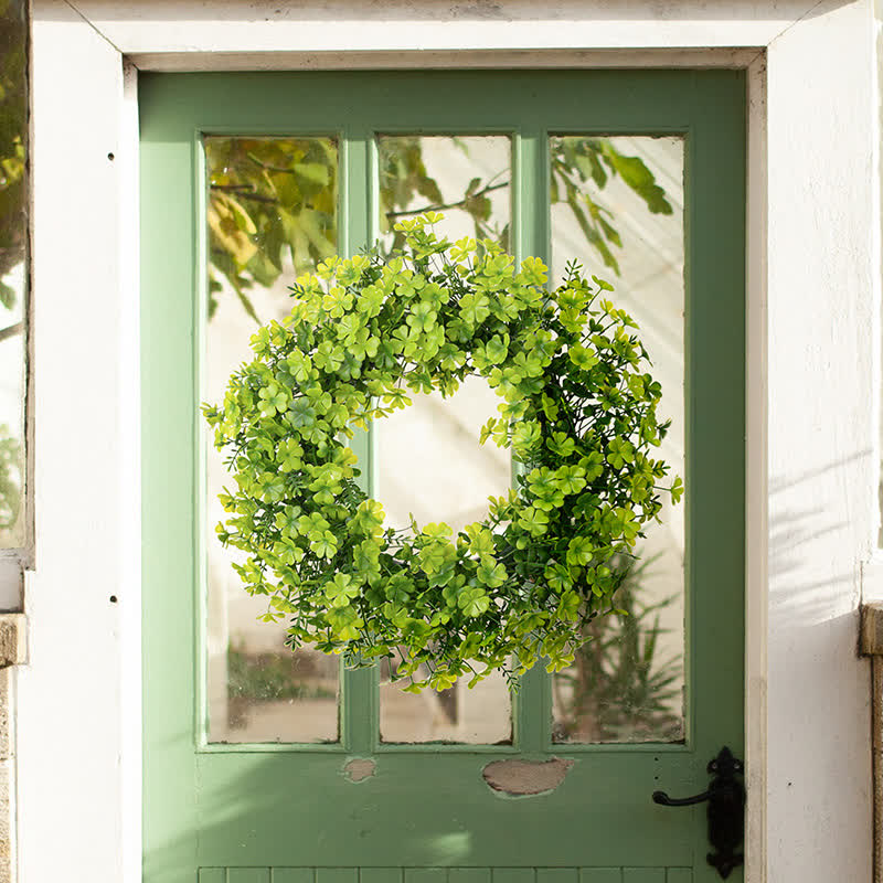 Ownkoti St. Patrick's Day Artificial Four-Leaf Clover Wreath - image 2