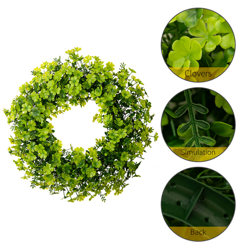 Ownkoti St. Patrick's Day Artificial Four-Leaf Clover Wreath - image 7