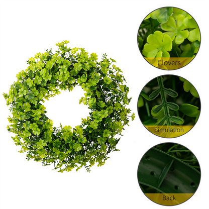 Ownkoti St. Patrick's Day Artificial Four-Leaf Clover Wreath - image 7