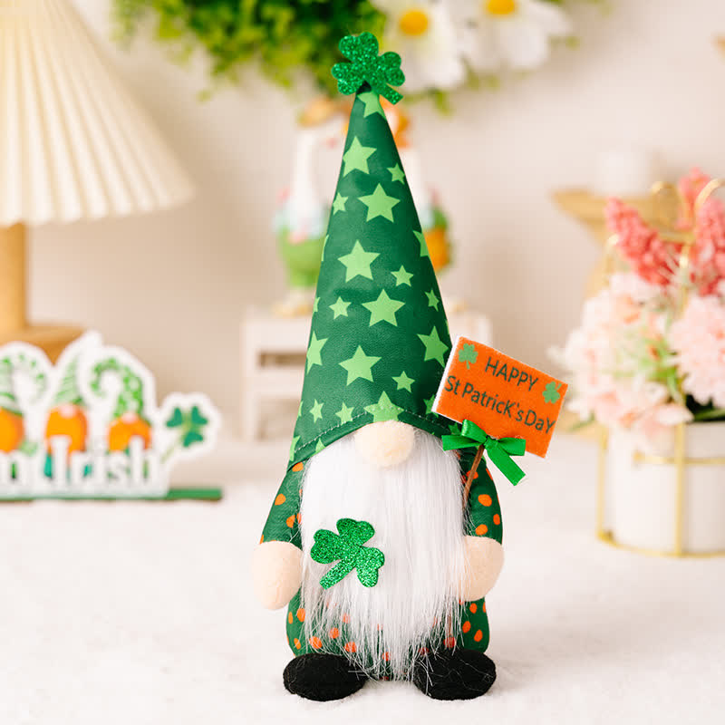 Ownkoti St. Patrick's Day Gnomes Plush Decor  - Boy - 4PCS - 3"W x 2"L x 12"H - image 4