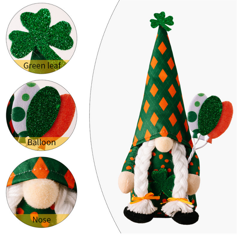 Ownkoti St. Patrick's Day Gnomes Plush Decor  - image 6